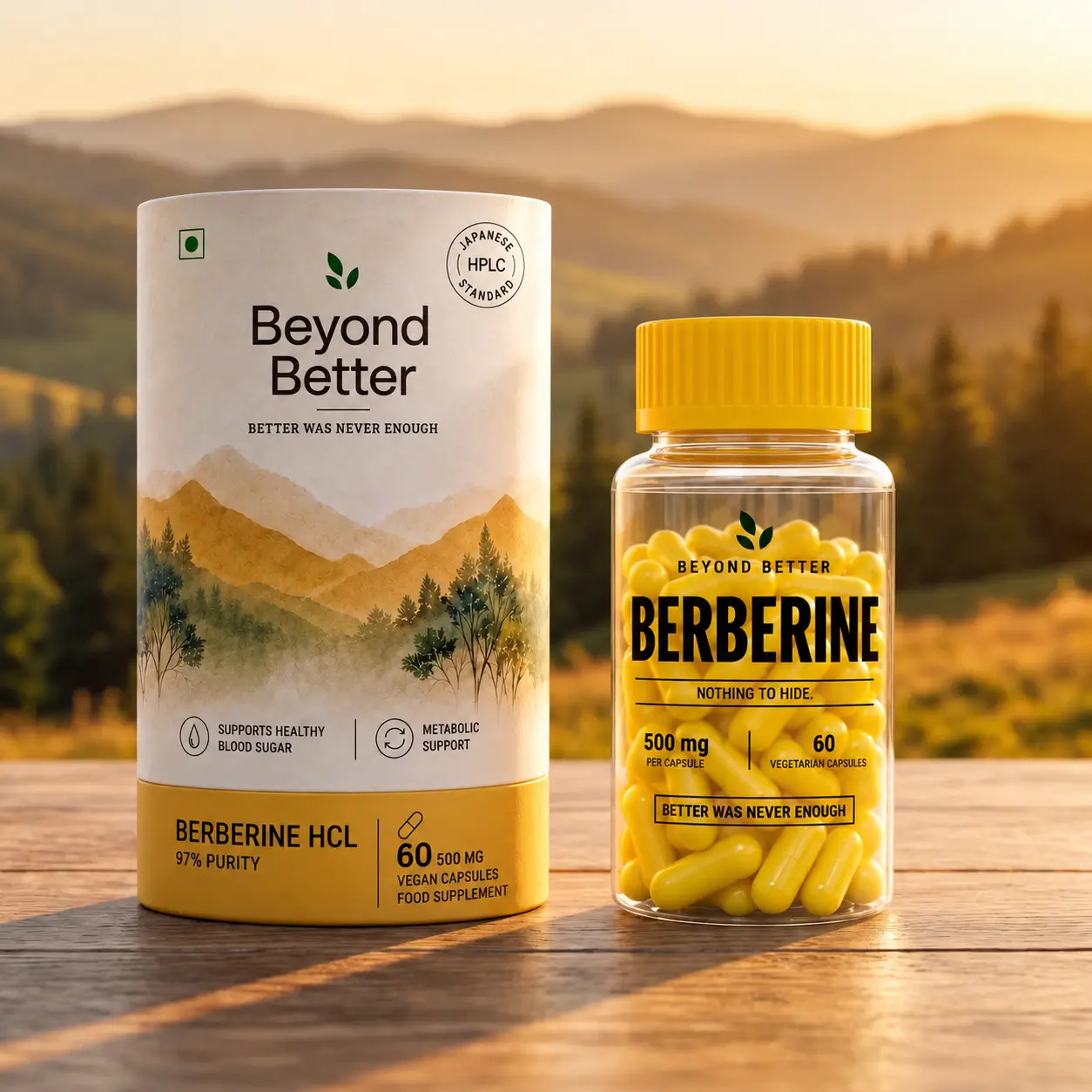 Beyond Better Japanese Standard Berberine bottle with capsules